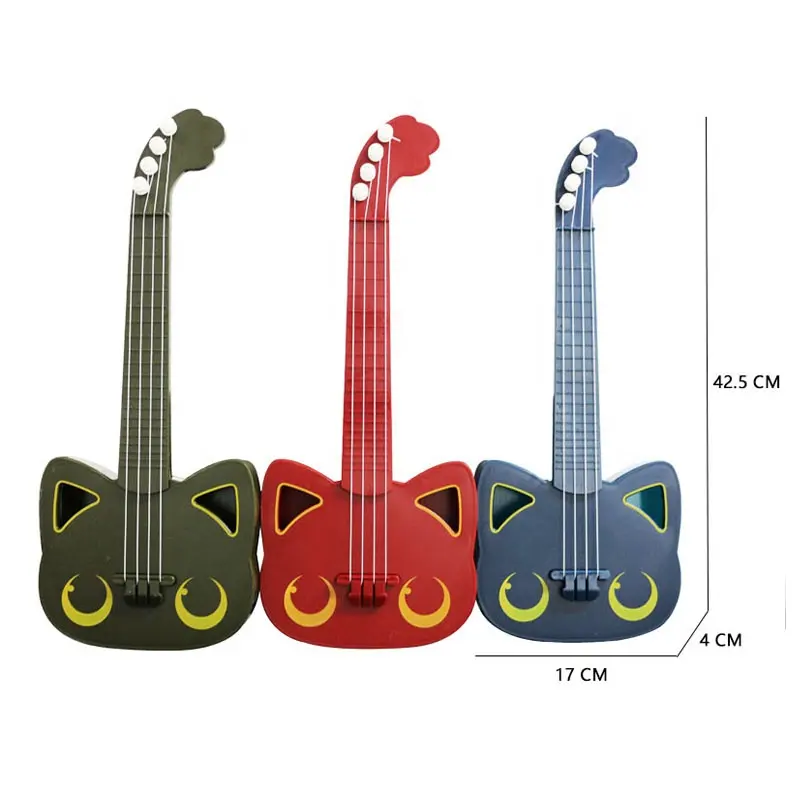 Samtoy-instrumento Musical de aprendizaje para niños y principiantes, ukelele de 4 cuerdas, forma encantadora, 42Cm