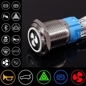 Los fabricantes personalizan con varios símbolos de patrón y logotipos para interruptores de botón impermeables instantáneos/autoblocantes con luces - Product Image 2