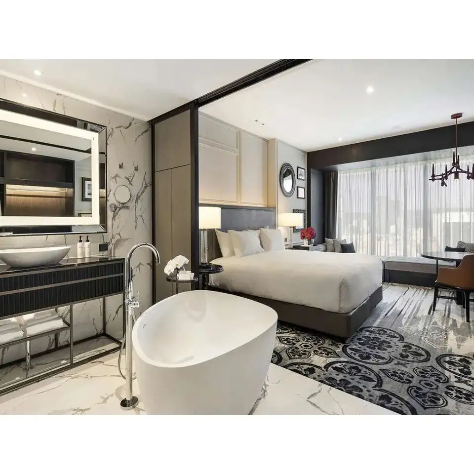 Pabrik Australia 5 bintang Hotel perabot kamar kustom tinggi mewah Modern Hotel set perabotan kamar tidur