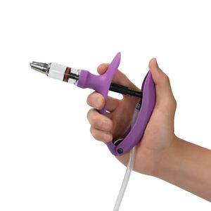 Jeringas automáticas de plástico púrpura de 5ML, pistolas de inyección veterinarias ajustables para inyección continua de vacuna - Product Image 2