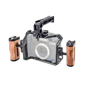 Powerwin for Fujifilm X-T5 <strong>Camera</strong> Cage Rig Kit with Wooden Handle Aluminum Alloy Multifunctional <strong>Arri</strong> Locating Screw - Product Image 1