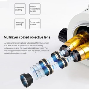 三目Simul聚焦立体显微镜双吊杆支架臂显微镜，带高清CCD相机 - Product Image 6