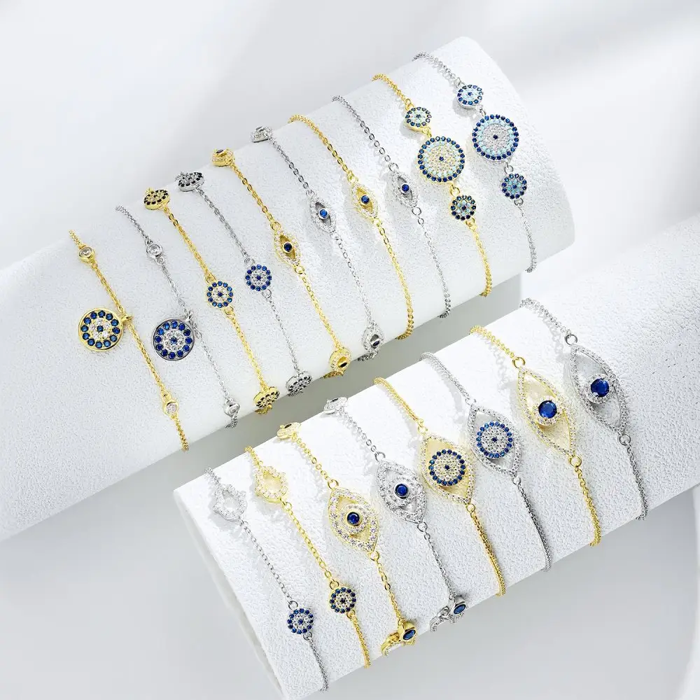 Необычные женские ювелирные изделия, браслеты серии дьявольский глаз, Роскошные браслеты с цепочкой из фианита 5 А, подарок для женщин