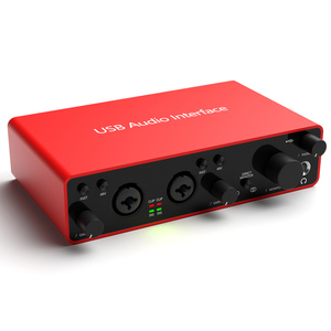 Mezclador de interfaz de audio externo XLR grabación 48V phantom power micrófono estudio tarjeta de sonido USB M interfaz de audio tarjeta de sonido - Product Image 1