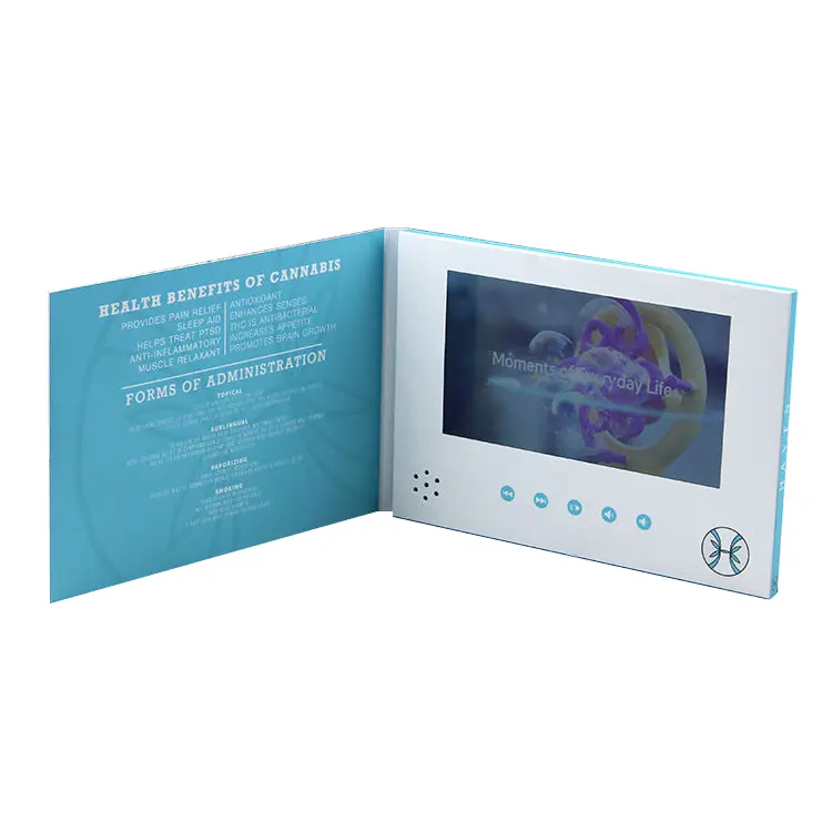 Custom visiting card printing paper craft 7 inch LCD display autograph album business corporate video brochure card