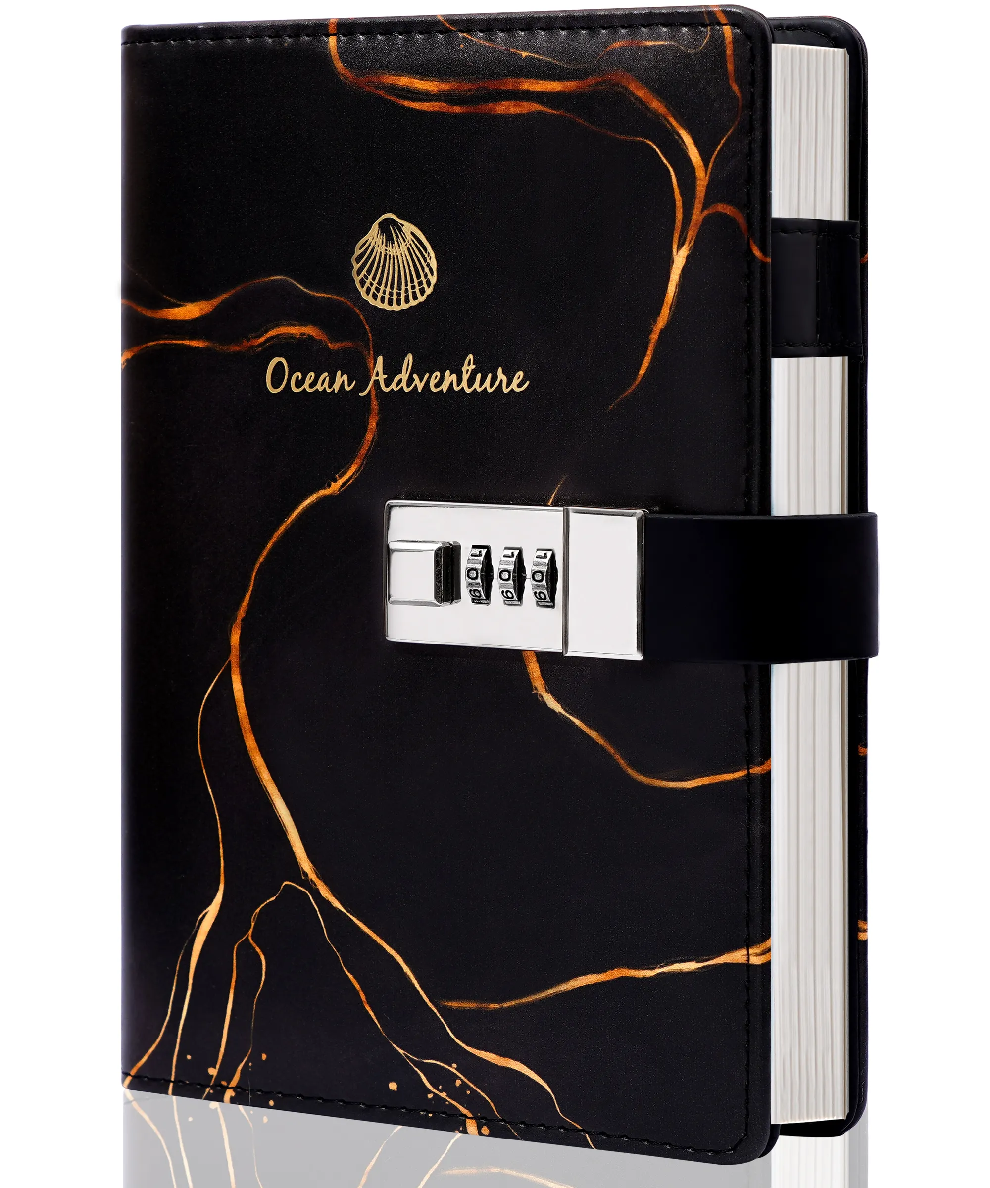 A5 kunci hitam buku harian 224 halaman sampul keras jurnal buku harian dengan kunci notebook logo kustom jurnal buku harian kunci