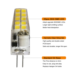 ちらつきのないウォームホワイトG4電球COBAC DC 12V G4LED照明は、スポットライトシャンデリア照明のハロゲン電球を置き換えます - Product Image 3