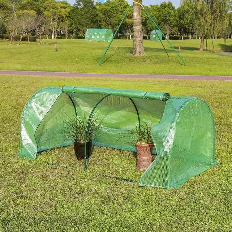 Pequeña casa verde carpa Torre forma material plástico agricultura jardín invernadero para tomates