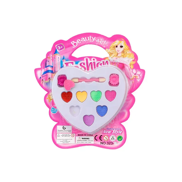 Brinquedos de maquiagem quentes, jogos de casinha, crianças fingem brincar de brinquedos de maquiagem em forma de amor