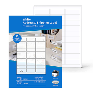 Self <strong>Adhesive</strong> A4 30 <strong>up</strong> 45 <strong>up</strong> Labels 1 X 2 5/8 Sheets 8.5x11&quot; Shipping Sticker Barcode FBA Sku Return Address Labels - Product Image 2