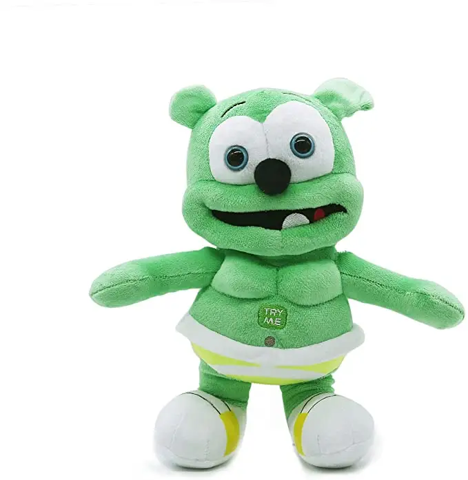 Urso de pelúcia personalizado, urso de pelúcia verde do gummy, boneco de brinquedo, companheiro e boneca