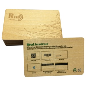 โปรแกรมไม้ไผ่ไม้นามบัตร Rfid Iso14443a สมาร์ทแท็ก213/216ไม้โรงแรมคีย์การ์ด - Product Image 5