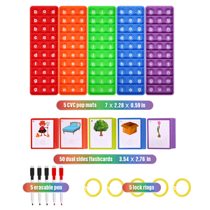 Giochi di parole Pop CVC, fonetica gioco di lettura scrittura cancellabile schede Flash Pop Fidget giocattoli, impara a leggere le risorse didattiche - Product Image 6