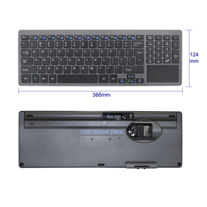 Artículos de teclado de ordenador inalámbrico de 2,4G de Venta caliente de negocios C202 teclado táctil estándar básico con panel táctil incorporado - Product Image 6