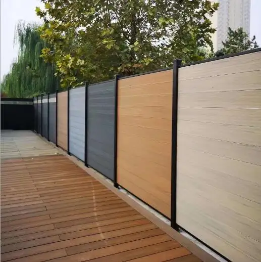 Rotations sicherer Garten WPC Zauns chirm Holzmaserung Sichtschutz platten für Balkon Patio Yard Holz Kunststoff Verbund zaun