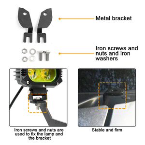 Üst kaput sol ve sağ yan ayağı LED çalışma ışığı Pod montaj braketleri kiti Ford F150 2004-2014 için uyumlu & SVT Raptor - Product Image 5