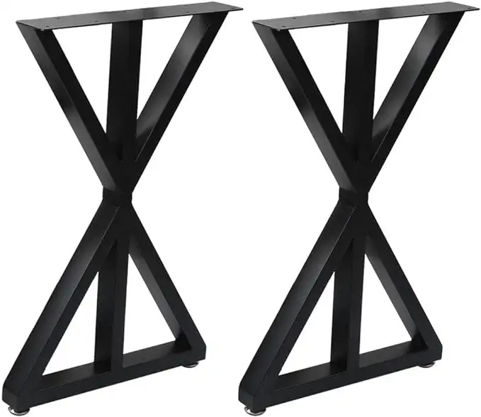 Gambe da tavolo in ghisa industriale struttura in acciaio a forma di X scrivania da ufficio panca da pranzo per caffè mobili in metallo gambe da tavolo