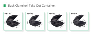FULING 8X8'' <strong>3</strong>-Compartment White Biodegradable Clamshell to Go Containers Plastic Takeout Packaging Food Containers - Product Image 6