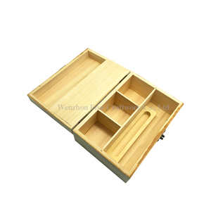 Chất lượng cao xì gà phụ kiện bằng gỗ Stash <span class=keywords><strong>Box</strong></span> với máy xay trắng cán khay hút lọ thủy tinh lưu trữ hộp - Product Image 6