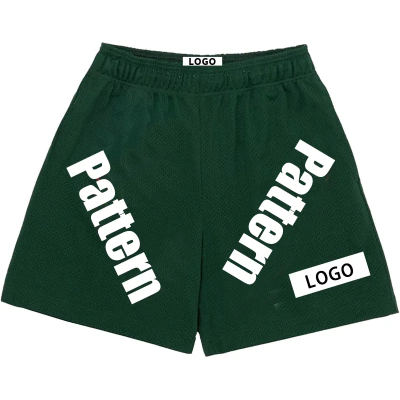 Pantalones cortos de malla con logotipo personalizado al por mayor, pantalones cortos informales de baloncesto de malla para gimnasio por sublimación