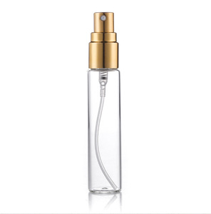 Mini örnek yüksek kaliteli alüminyum alaşımlı püskürtücü <span class=keywords><strong>3ml</strong></span> 5ml 10ml temizle testi parfüm şişesi ile gümüş altın siyah kap kutusu