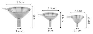 フラスコ漏斗用卸売3ピース小型ミニステンレス鋼漏斗セット - Product Image 6