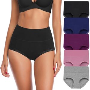 उच्च कमर महिला कपास फीता महिला अंडरवियर पैंटी प्लस आकार ठोस कई रंग अनुकूलन महिलाओं की पैंटी - Product Image 5