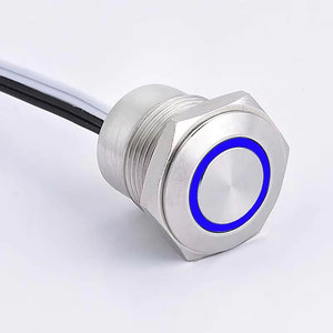Halka ile 16MM 19MM 22MM Metal Ring mikro-seyahat anahtarı LED ışık 30CM tel basmalı düğme anahtarı MTCF-10E/Y/S - Product Image 4
