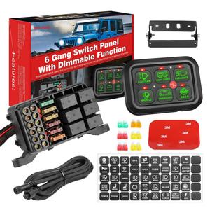 2024 Off road ışığı 6 Gang anahtarı paneli araba RV tekne deniz 12V için LED ışık Bar devre kontrol kutusu - Product Image 1