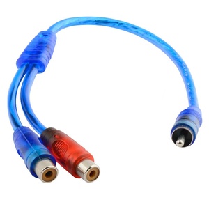 1/2音频电缆1 RCA革命2 RCA母AV电缆1革命2母双莲花头短电缆30厘米 - Product Image 1