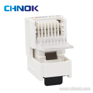 RJ45 UTP以太网5e类/6类/6a类/78p8c类90度无工具黑门网络信息模块化梯形插孔 - Product Image 4