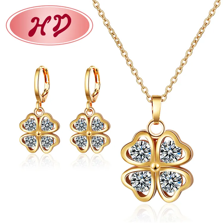 Italian Women Alloy Gold Plated Party Big Costume Jewelry Sets