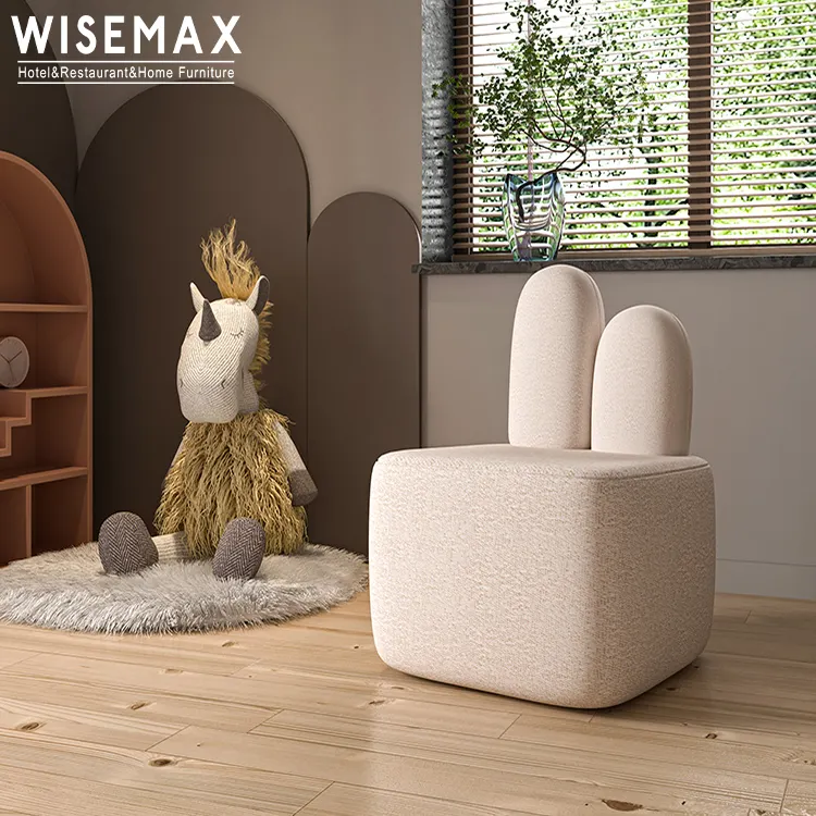 WISEMAX เก้าอี้โซฟาเดี่ยวสำหรับเด็ก,ห้องนั่งเล่นสไตล์โมเดิร์นเก้าอี้กระต่ายสีขาวพนักพิงสูงเก้าอี้เลานจ์