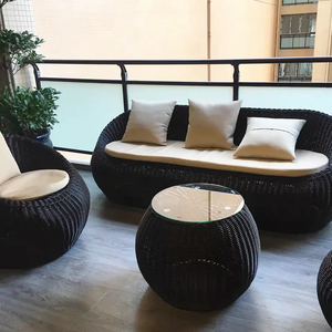 2025 Tùy Chỉnh Poly Mây Đồ Nội Thất Ngoài Trời Bán Buôn Wicker Mây Bộ Sofa Cho Phòng Khách Và Khách Sạn - Product Image 6