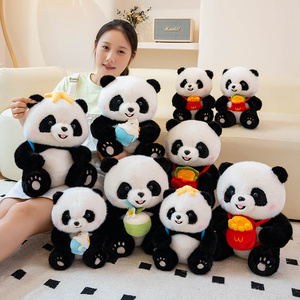 Anpassbare gefüllte Baby Panda mit Rucksack benutzer definierte Plüsch tier von Zeichnung umwelt freundliche Plüsch Panda - Product Image 5