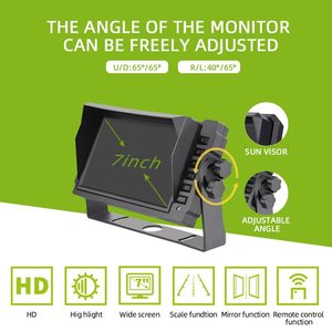 Car Blind Spot Monitoring System Head 7 Inch Full HD Rear View Car <strong>Monitor</strong> With Remote Control