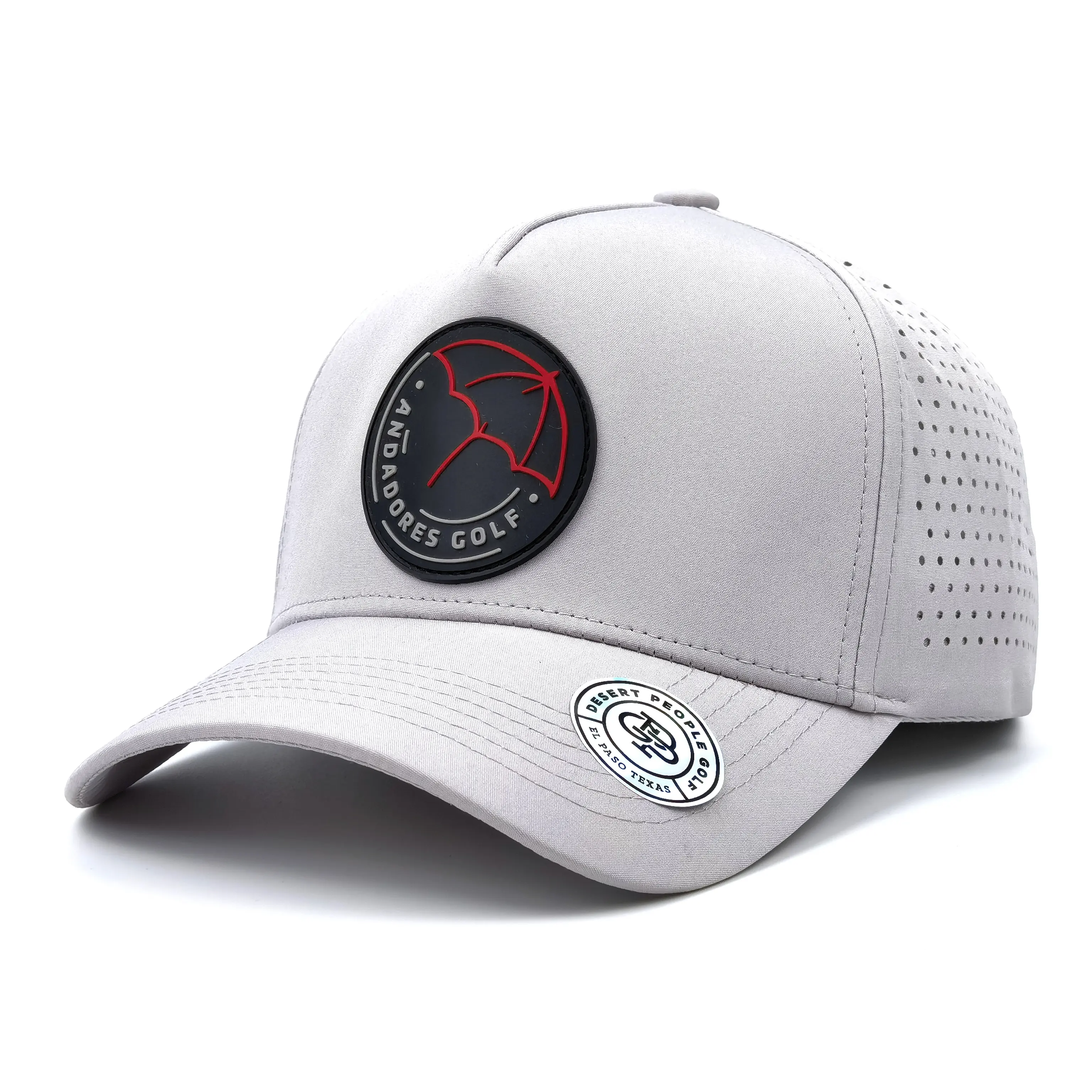 Custom Gorras 5 Panel Rubber Pvc Patch Logo Perforated Hat Breathable Net Outdoor Sport Trucker Baseball Cap For Summer