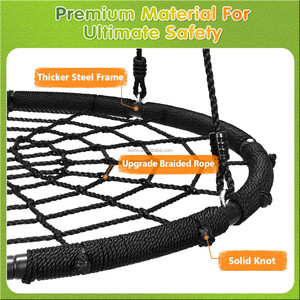 ZOSHINE Tree Swing with Safe <strong>Spider</strong> Web Saucer <strong>Net</strong> Outdoor Swing with Hanging Straps for Backyard Use