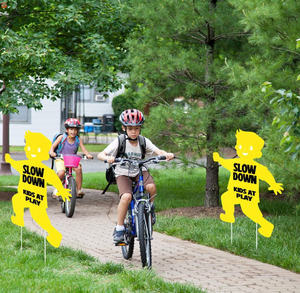 تنبيه مخصص للأطفال علامة أمان في الشوارع لافتات اللعب للأطفال في الحي العاكسة مع علامة تحذير علامة أمان - Product Image 2