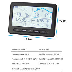 Digital Desk Clock RF 433mhz Wireless Home Indoor Weather Forecast Station with Outdoor Temperature and <strong>Humidity</strong> <strong>Sensor</strong> - Product Image 5