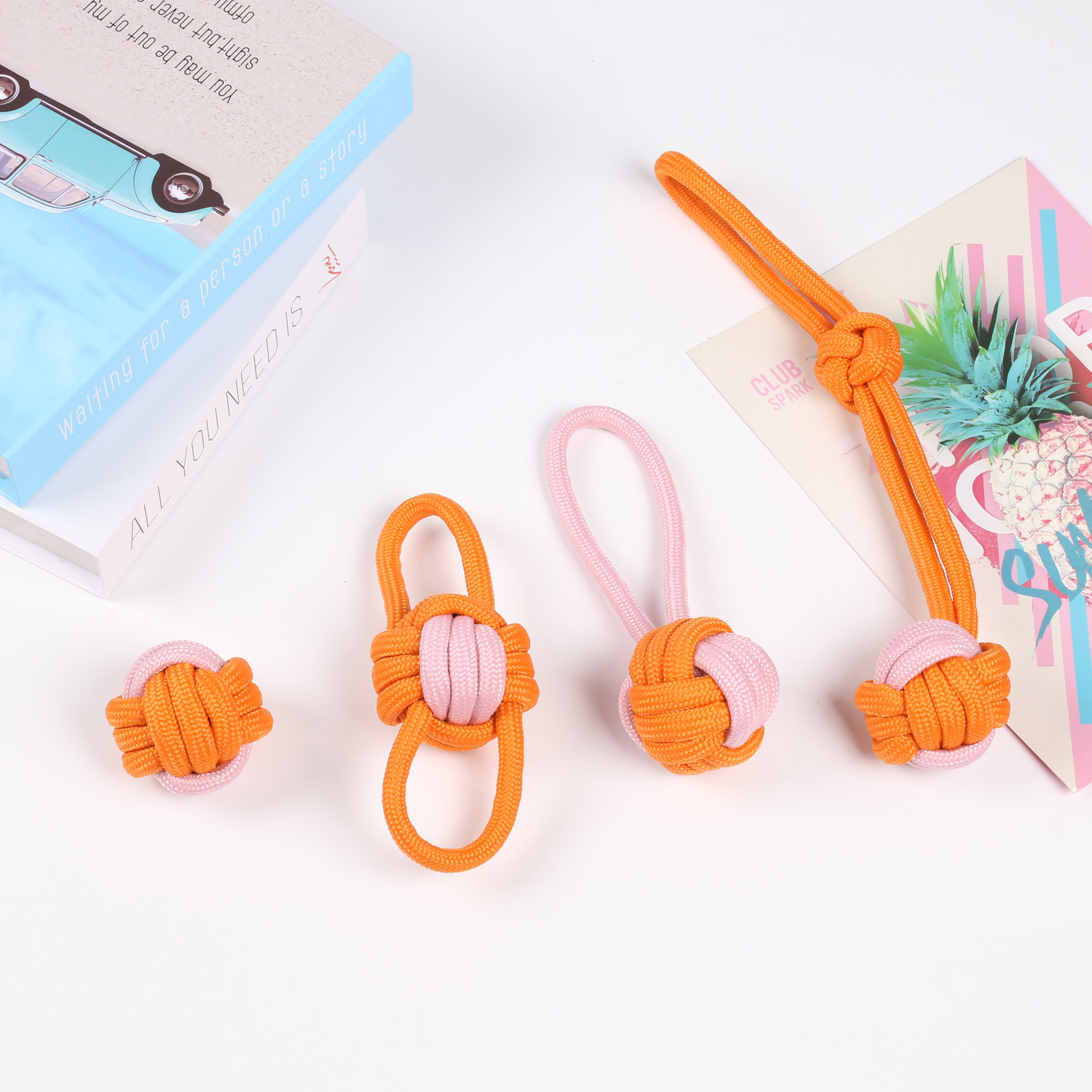 Conjunto de cuatro piezas naranja rosa No.2 265 gramos
