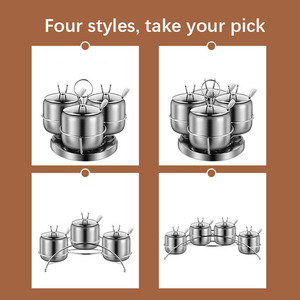 Factory Supply <strong>2</strong>/3/4 Pieces Stainless Steel <strong>Spice</strong> <strong>Jar</strong> for Kitchen Seasoning <strong>Spice</strong> Container - Product Image 6