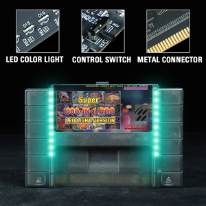 بطاقة ألعاب إضاءة LED فائقة الجودة في 1 لـ SNES خرطوشة وحدة التحكم في الفيديو 16 بت تدعم جميع وحدات التحكم في الولايات المتحدة الأمريكية/اليورو/اليابان - Product Image 6