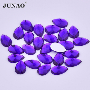 JUNAO מפואר דמעה 13*18mm Strass Loose קריסטל ללא חור אקריליק Flatback ריינסטון עבור שמלת קישוט