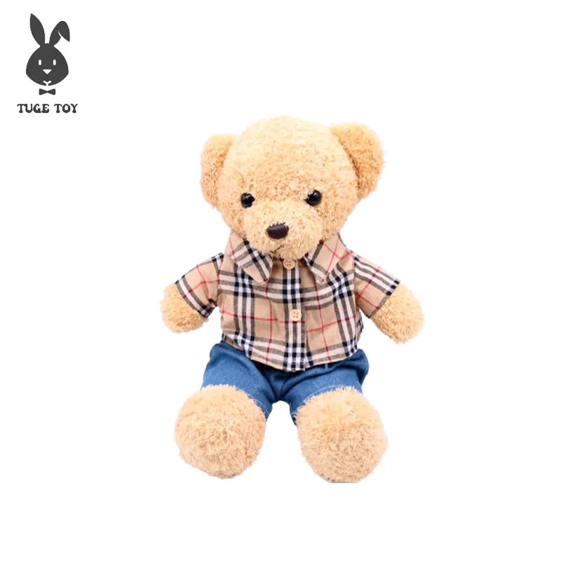 Custom Logo Jurk Teddybeer Speelgoed Gevulde Groothandel Teddybeer In Bulk Gebreide Kerst Mini Kleine Teddybeer Knuffel