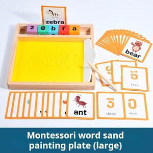 Wooden Children's Montessori Sand Table Sand Painting and Scraping Sandbox Learning to <strong>Write</strong> and Practice Calligraphy Puzzle <strong>Toy</strong> - Product Image 6