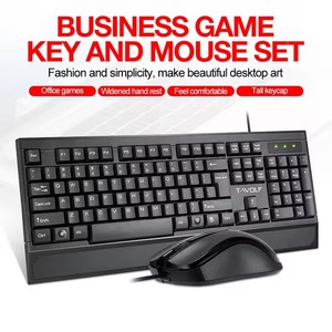 TF300 Optical USB Wired <strong>Keyboard</strong> and <strong>Mouse</strong> Combo for Gaming and <strong>Computer</strong> Desktop Business Office Work - Product Image 2