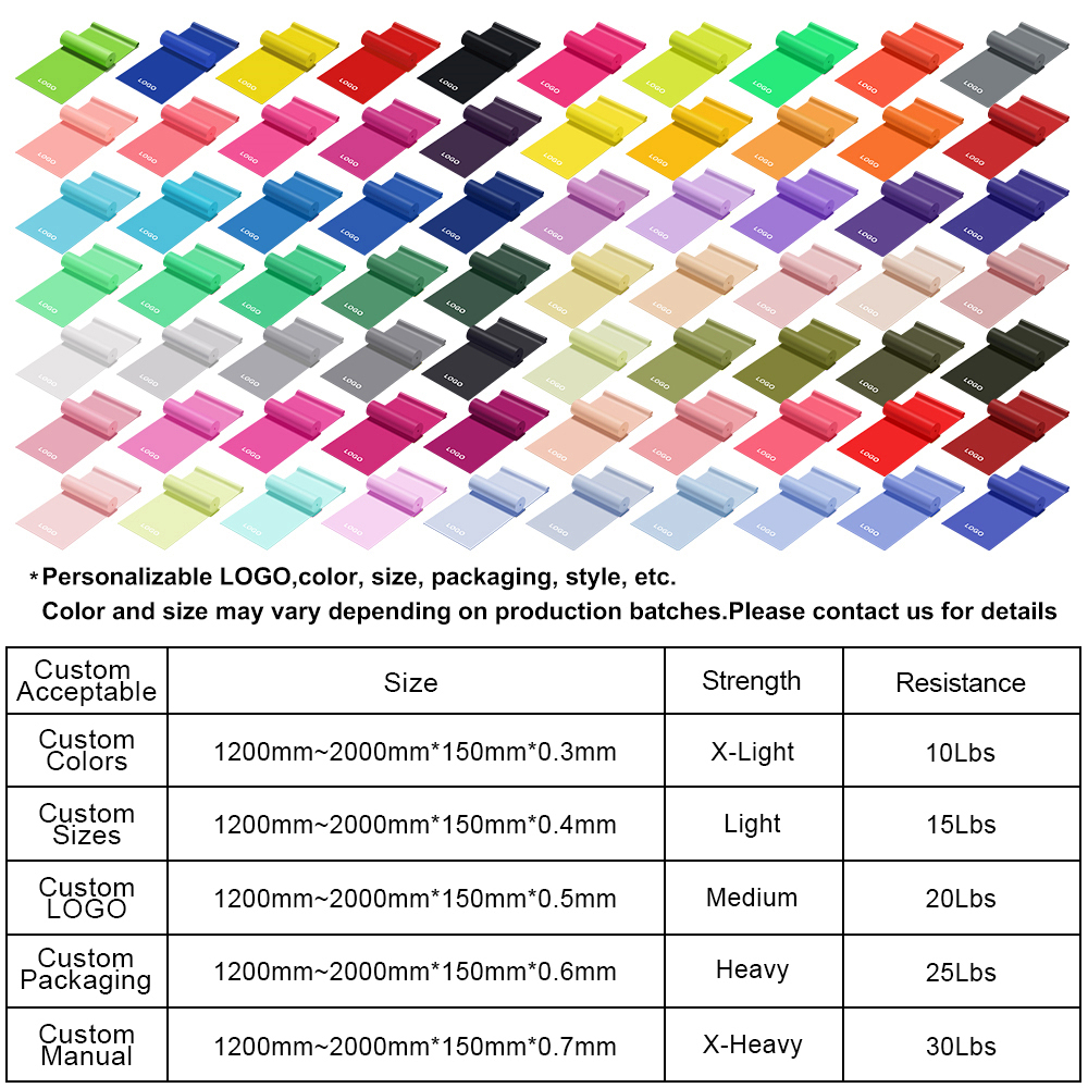 Custom colors and sizes