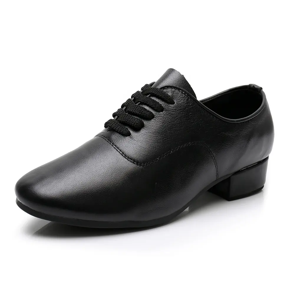 DY03-zapatos de baile de cuero para hombre, calzado de piel de calidad con tacón de 2,5 cm