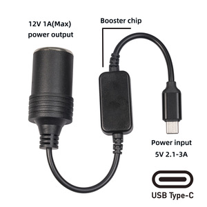 อะแดปเตอร์ซ็อกเก็ตบุหรี่อินพุต USB C ไปยัง12V1A อุปกรณ์เสริมรถยนต์5V3A - Product Image 5